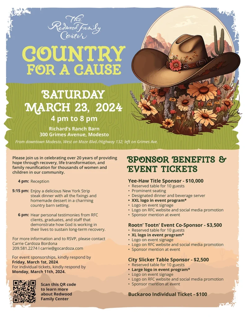 Country For a Cause 2024. Saturday, March 23, 2024, 4pm to 8 pm